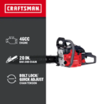 CRAFTSMAN S205 20-Inch 46cc 2-Cycle Gas Chainsaw - Image 2